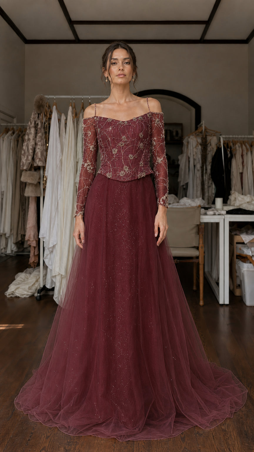 Front view of burgundy color variant
