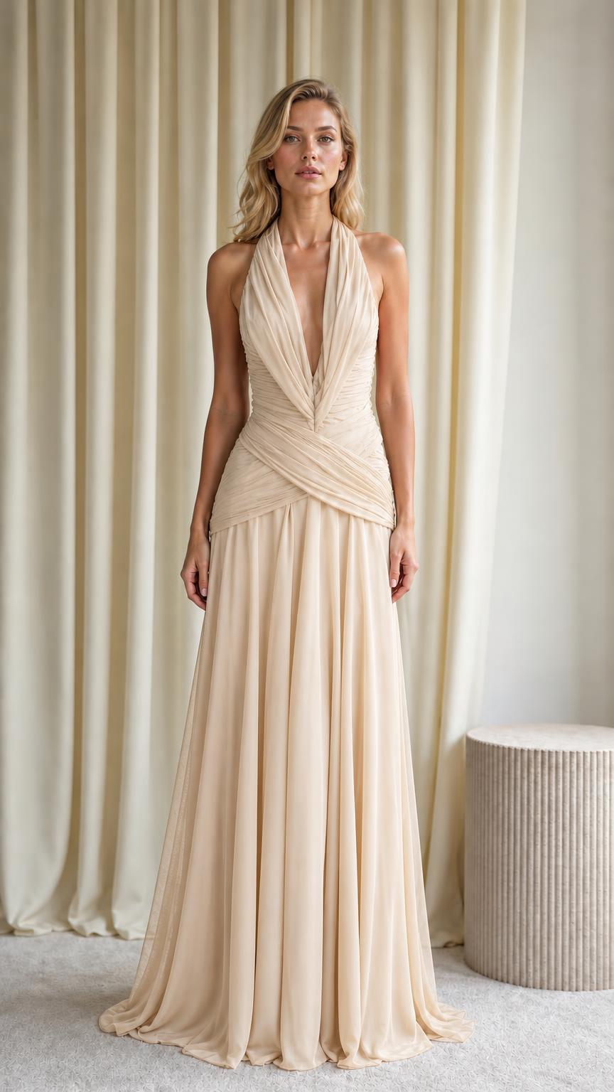Front view in champagne color variant
