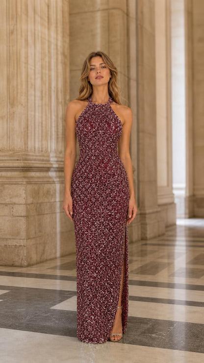 Front view of the burgundy color variant