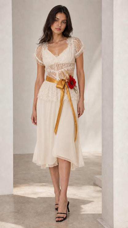 Ivory midi dress color variant