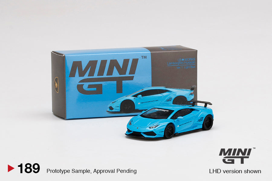 MINIGT 1:64 Lamborghini Huracan LB鈽匴ORKS Liberty Walk Ver. 1 Light Blue
