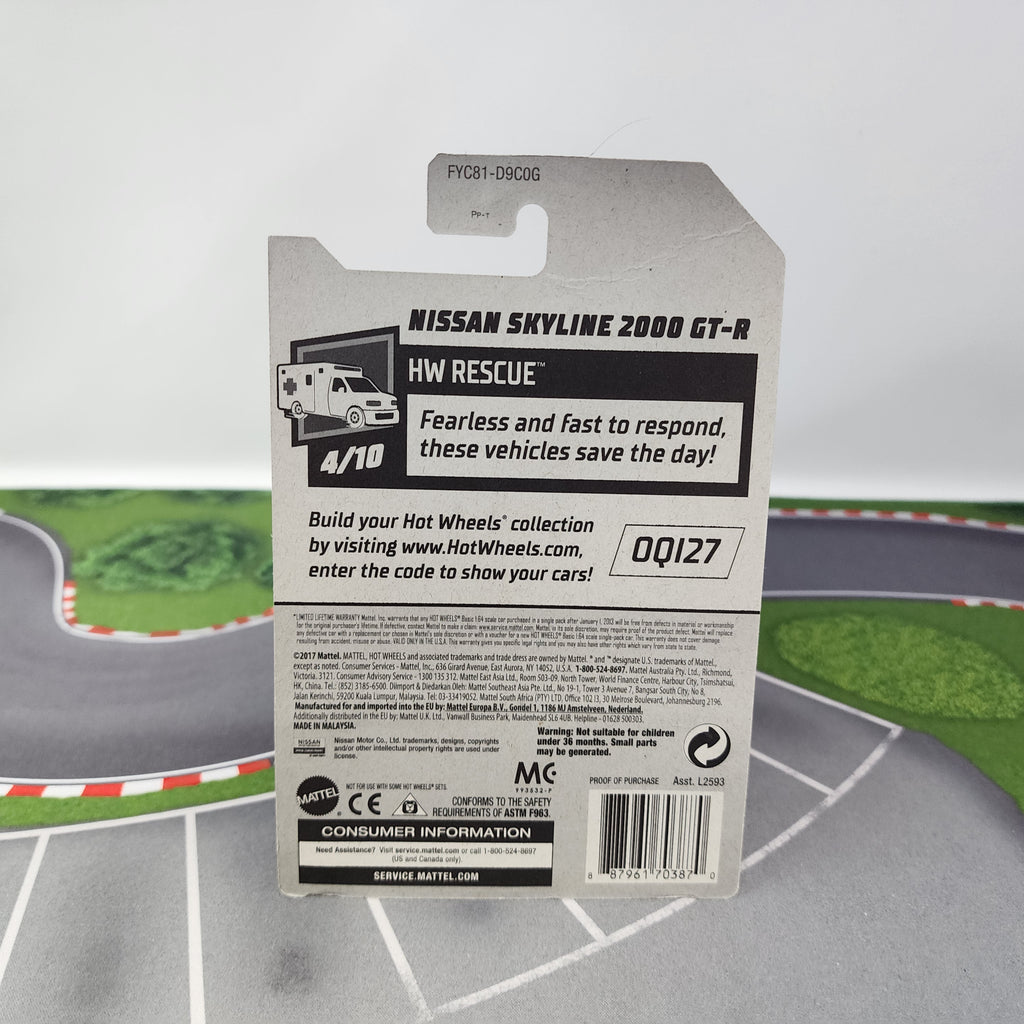 Nissan Skyline 2000 GT-R #160 * White/Black * Hot Wheels 2019