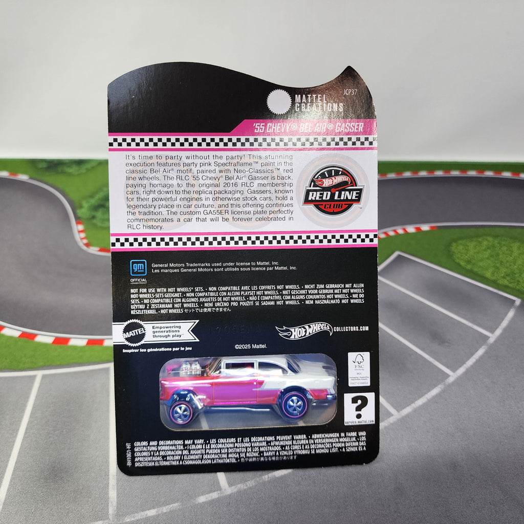 55 Chevy Bel Air Gasser * PINK * Hot Wheels Red Line Club RLC Club Party