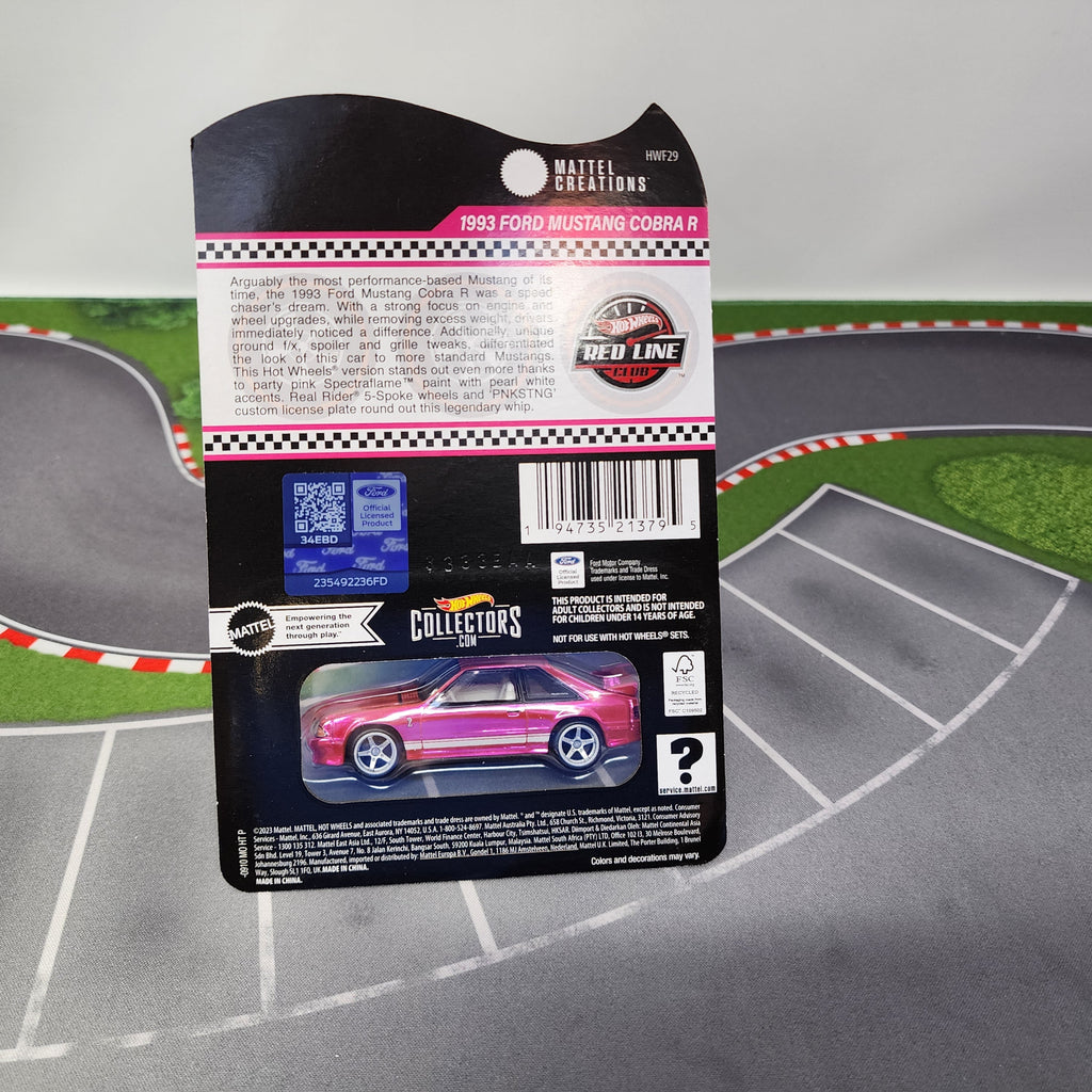 1993 Ford Mustang Cobra R * Pink Party Car * Hot Wheels Red Line Club RLC