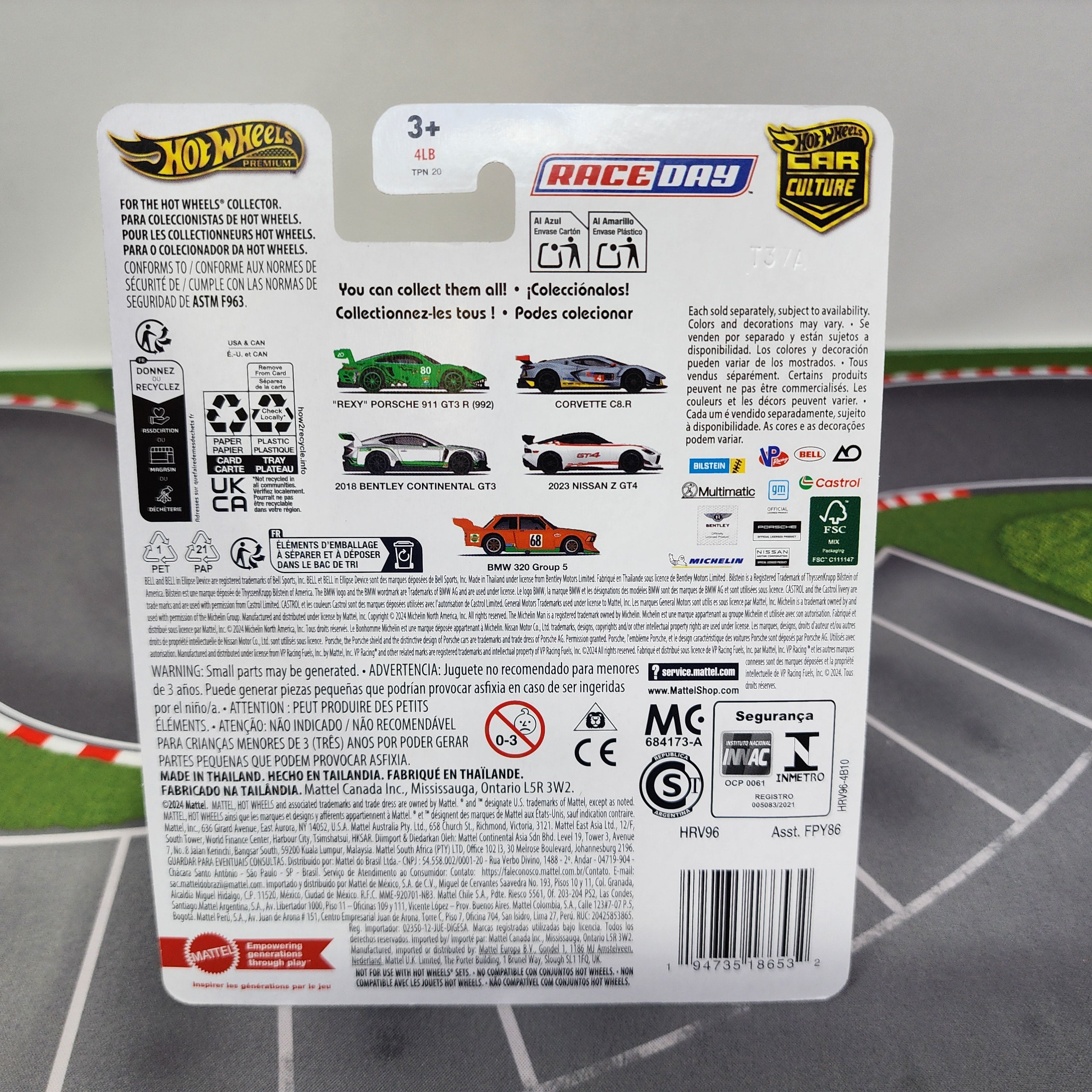 Roxy Porsche 911 GT3 R 992 * PINK CHASE * Hot Wheels Car Culture Race Day