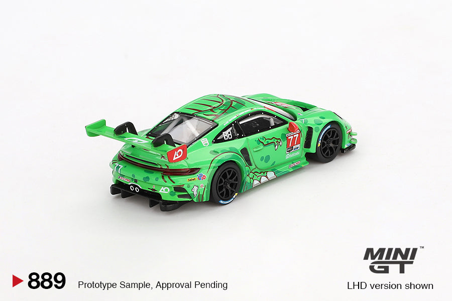 MINI GT 1:64 Porsche 911 GT3 R #77 AO Racing 2024 IMSA Daytona 24 Hrs GTD Pro 2nd Place