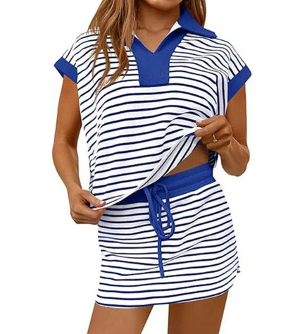 V-neck Loose Short-sleeve Women's Set