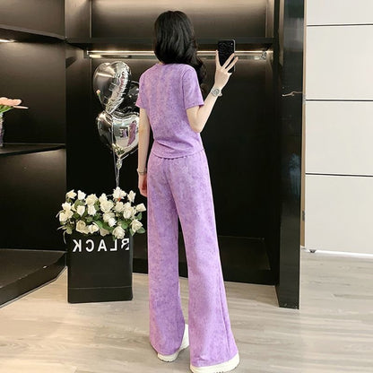 Women's Fashionable Slimming Casual Short-Sleeve Set