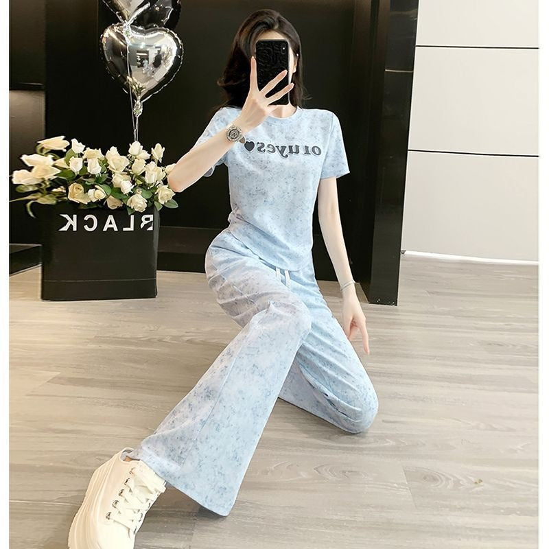Women's Fashionable Slimming Casual Short-Sleeve Set