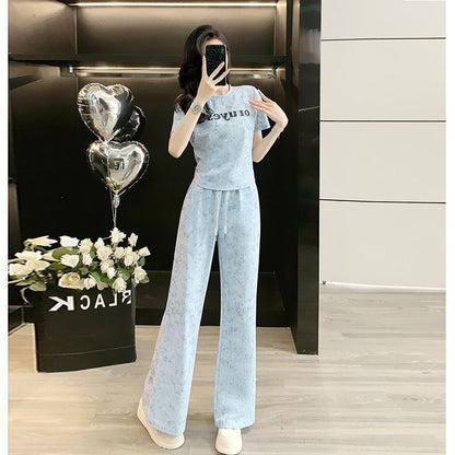 Women's Fashionable Slimming Casual Short-Sleeve Set