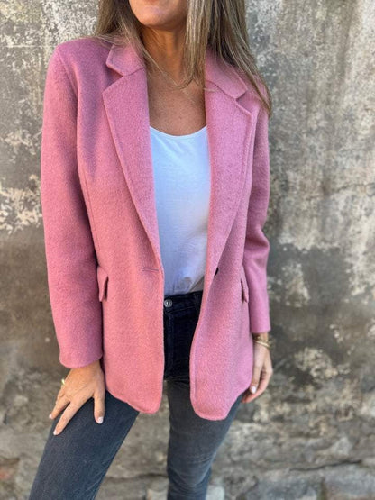 Ins Button Lapel Short Blazer Winter Fashion Commuter Jacket Outwear Women's Clothing