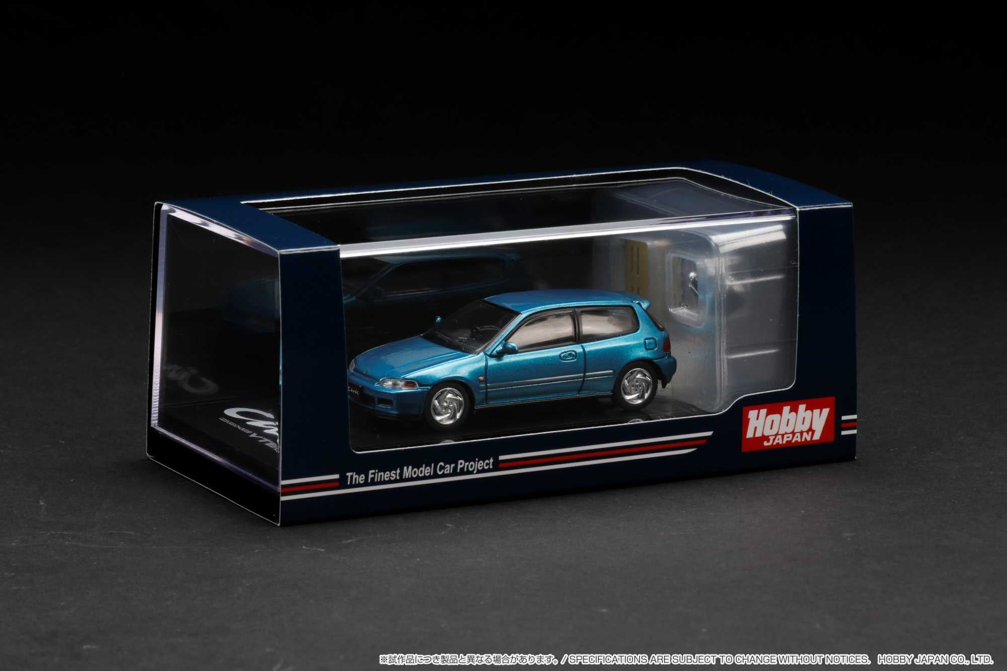 Hobby Japan 1:64 Honda Civic (EG6) SiR 鈪?with Engine Model in Tahitian Green Pearl