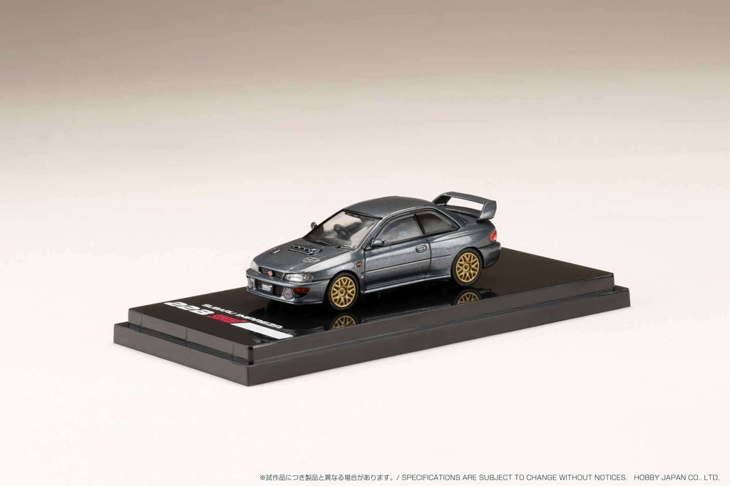 Hobby Japan 1:64 Subaru Impreza 22B STi Version (GC8鏀? with EJ Engine Display in Cool Gray Metallic