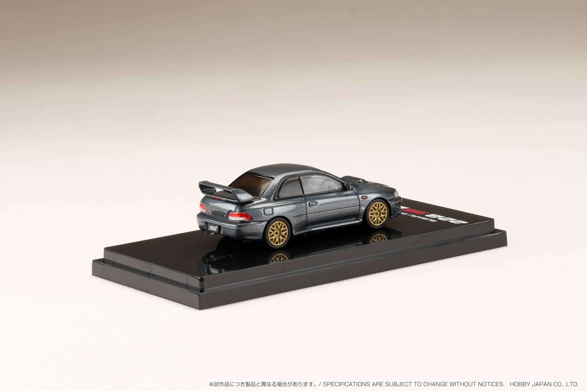 Hobby Japan 1:64 Subaru Impreza 22B STi Version (GC8鏀? with EJ Engine Display in Cool Gray Metallic