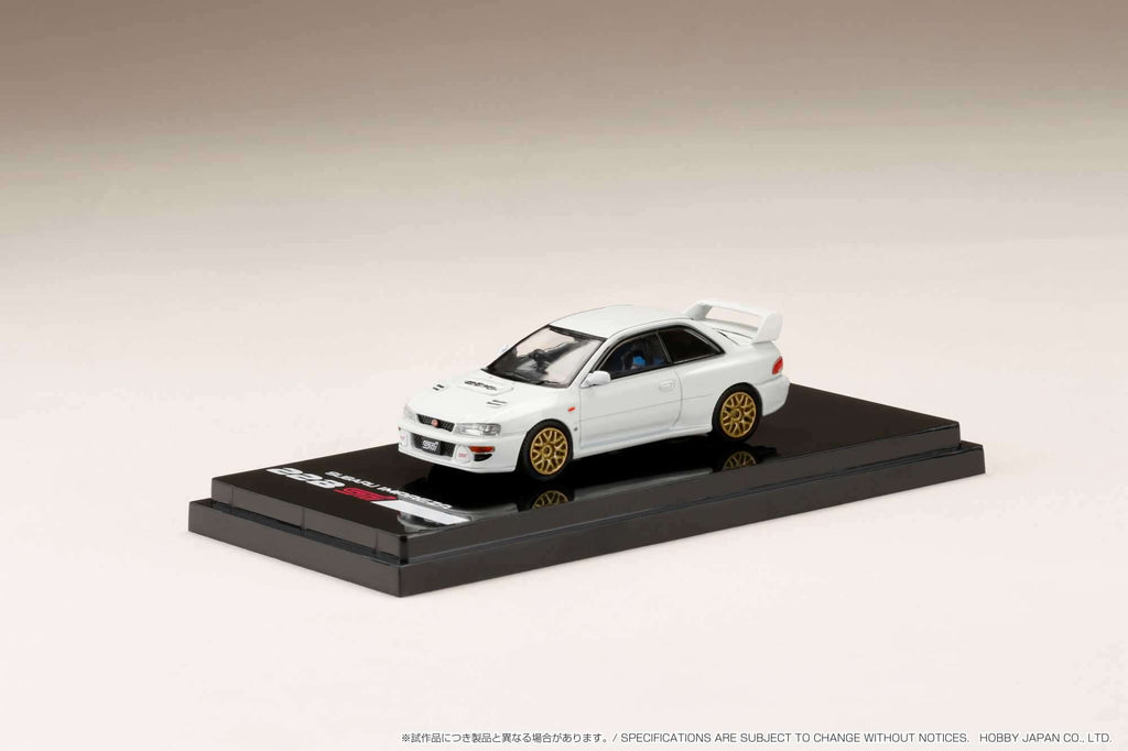 Hobby Japan 1:64 Subaru Impreza 22B STi Version (GC8鏀? with EJ Engine Display in Fether White