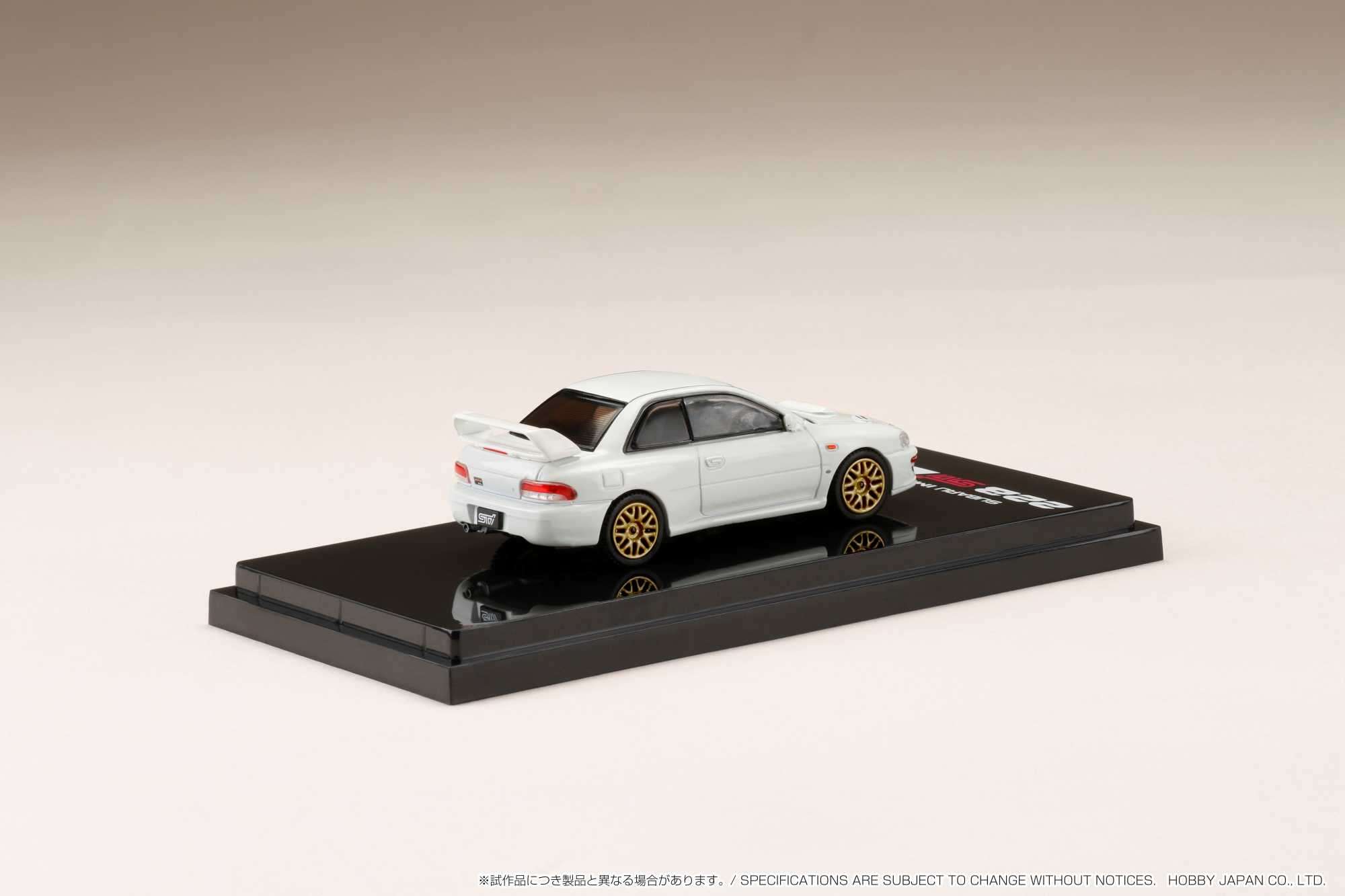 Hobby Japan 1:64 Subaru Impreza 22B STi Version (GC8鏀? with EJ Engine Display in Fether White