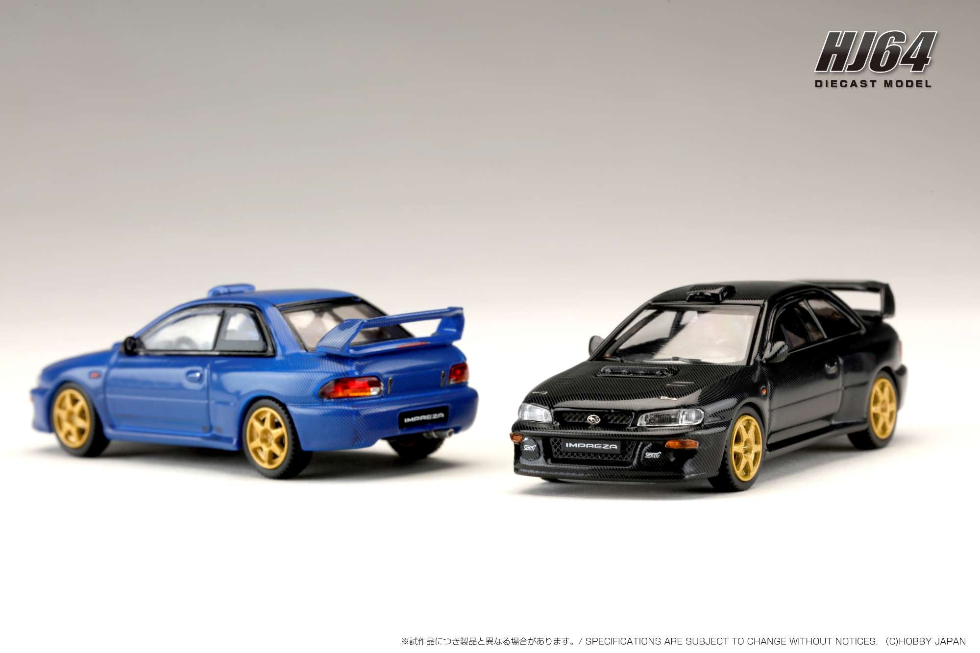 Hobby Japan 1:64 Subaru Impreza 22B STi Version (GC8) Rally Base Car in Carbon Blue