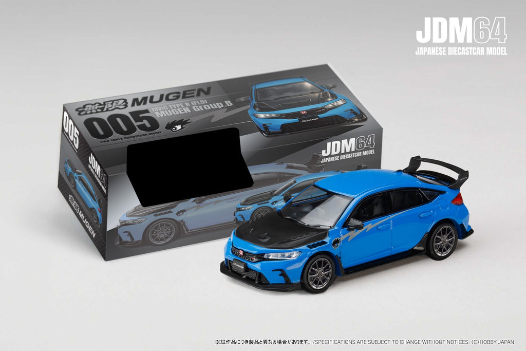 *PREORDER* Hobby Japan 1:64 Honda Civic Type-R (FL5) MUGEN Group B (2025) in Racing Blue Pearl