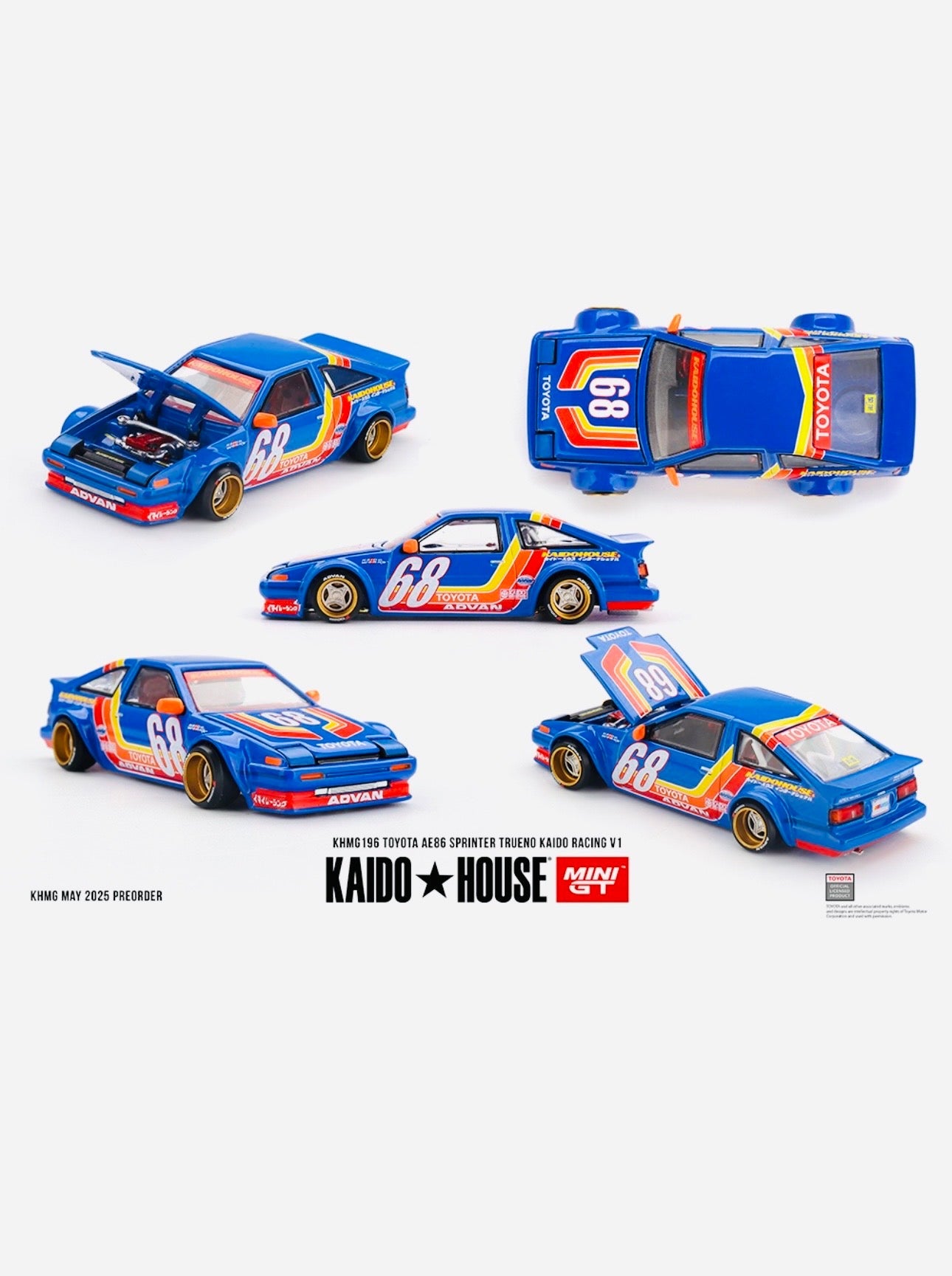Mini GT x Kaido House Collab Factory Sealed Toyota AE86 Sprinter Trueno Kaido Racing V1 Blue #196