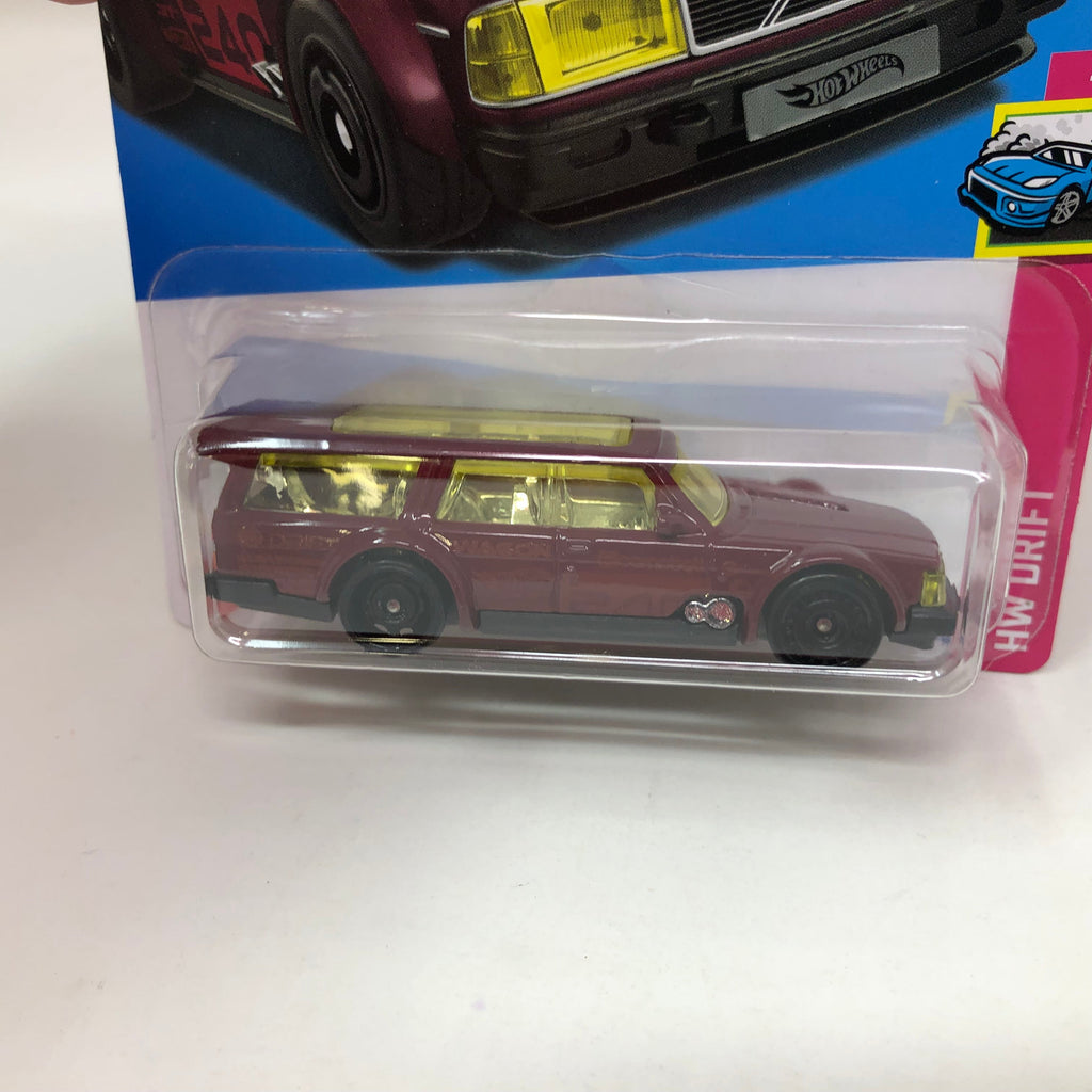 Volvo 240 Drift Wagon #232 * Burgundy * 2022 Hot Wheels