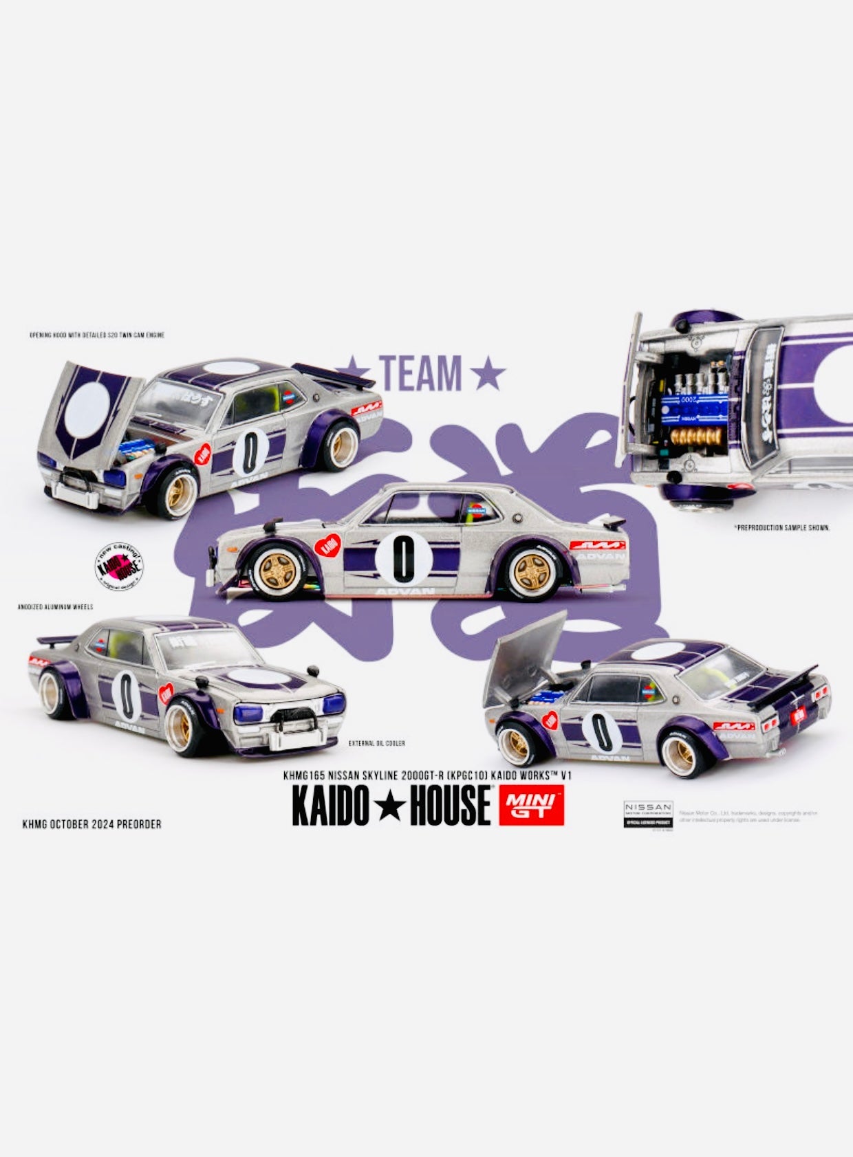 Mini GT x Kaido House Collab Factory Sealed Nissan Skyline 2000GT-R (KPGC10) Kaido Works V1 #165