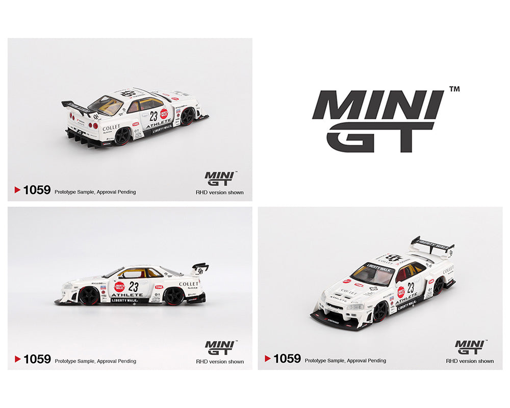 MINI GT 1:64 Nissan LB-ER34 Super Silhouette ATHLETE/COLLET in White