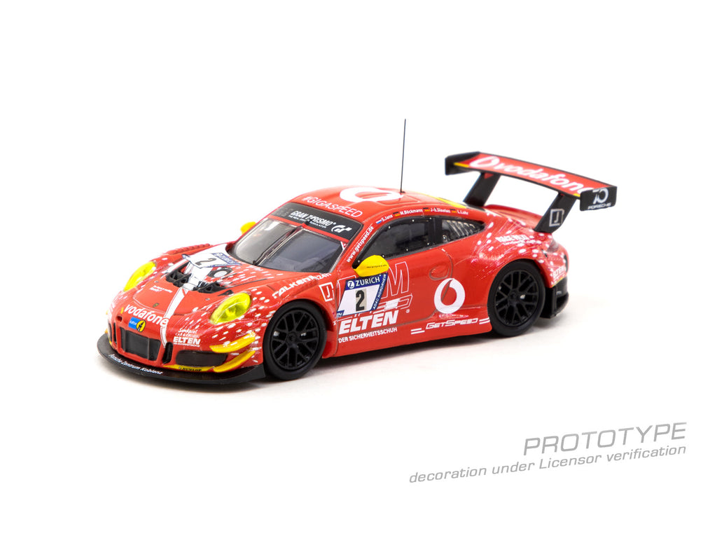 Tarmac Works 1:64 Porsche 911 GT3 R, N眉rburgring 24h 2018, M. B枚ckmann / S. Jans / L. Luhr / J-E. Slooten