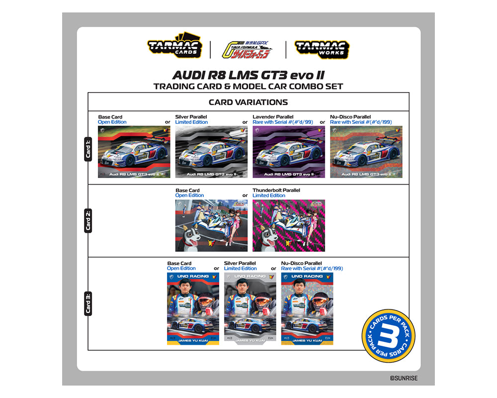 *PREORDER* Tarmac Works 1:64 Audi R8 LMS GT3 evo II Sugo 鈥?Macau GT Cup 鈥?FIA GT World Cup 2024 Uno Racing James Yu 鈥?Hobby64 & Tarmac Cards