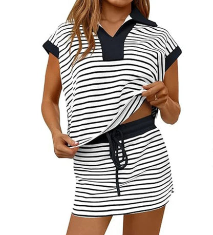V-neck Loose Short-sleeve Women's Set