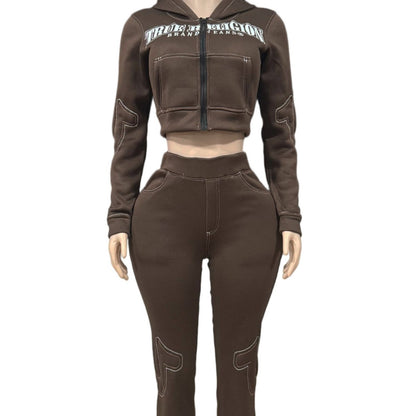 Casual Printed Sporty Sweatshirt Fashionable Womens Outfit
