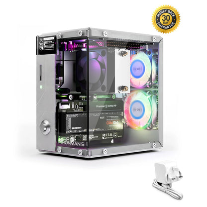 Pironman 5 NVMe M.2 SSD PCIe 2.0/3.0 Mini PC Case for Raspberry Pi 5 Hailo-8L, AI Agent OpenClaw, Tower Cooler+Dual RGB Fans, 0.96'' OLED Module, Safe Shutdown, Standard HDMI, RGB Effect